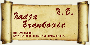Nadja Branković vizit kartica
